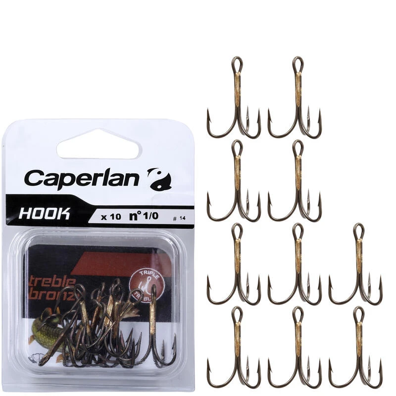 HAMEÇON TRIPLE PÊCHE HOOK TRIPLE BRONZE 3 HAMEÇON TRIPLE PÊCHE HOOK TRIPLE BRONZE